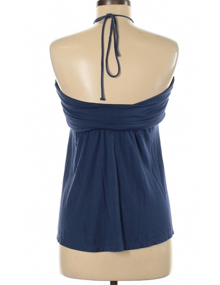 Akiko navy blue halter top, medium - Picture 2 of 2